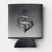 Zwarte glitter en anker blikjeskoeler (Voorkant)