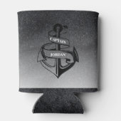 Zwarte glitter en anker blikjeskoeler (Achterkant)