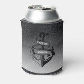 Zwarte glitter en anker blikjeskoeler (Blikje Achterkant)