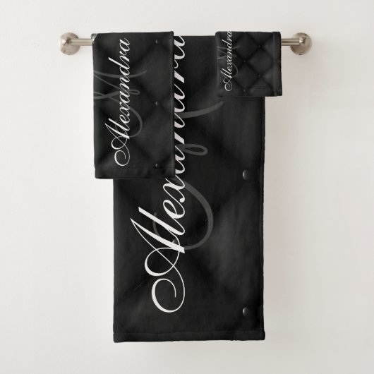 Zwarte Glitter en Glitter Bad Handdoek (Insitu)