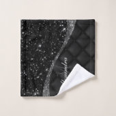 Zwarte Glitter en Glitter Bad Handdoek (Wasdoekje)