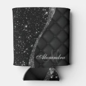 Zwarte Glitter en Glitter Blikjeskoeler (Achterkant)