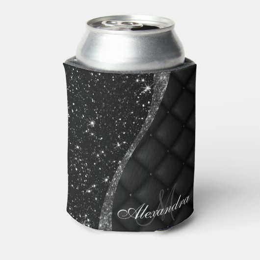 Zwarte Glitter en Glitter Blikjeskoeler (Blikje Achterkant)