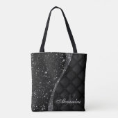 Zwarte Glitter en Glitter Tote Bag (Achterkant)