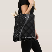 Zwarte Glitter en Glitter Tote Bag (Dichtbij)