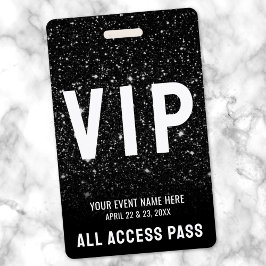 Zwarte Glitter Event VIP-Pas Badge