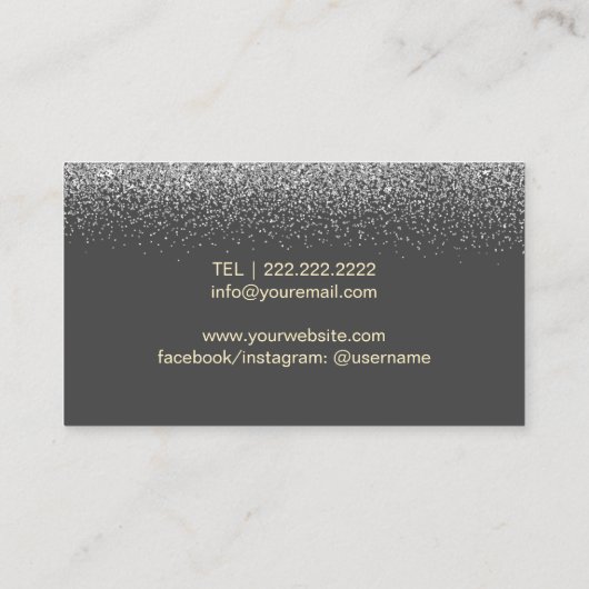 Zwarte Glitter Eyelash Extensions Moderne Lash Sal Visitekaartje (Achterkant)