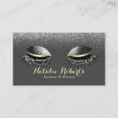 Zwarte Glitter Eyelash Extensions Moderne Lash Sal Visitekaartje (Voorkant)