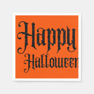 Zwarte Glitter Gelukkig Halloween Servet