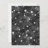 Zwarte Glitter Glans Retro Luxe Frame Trouwfeest Kaart (Achterkant)
