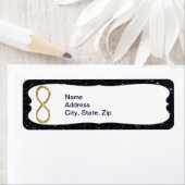 Zwarte Glitter Gold Infinity-Adresetiketten Etiket (Insitu)