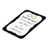 Zwarte Glitter Gold Infinity bespaart de datum mag Magneet (Linkerzijde)