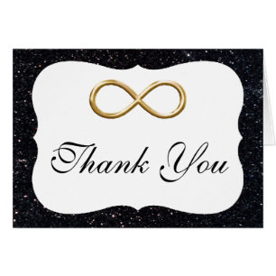 Zwarte Glitter Gold Infinity Hartelijk dank