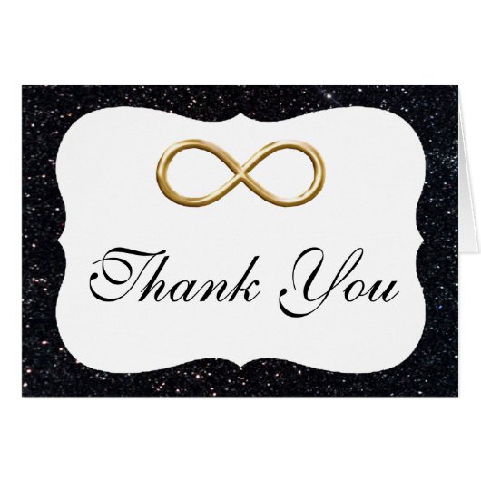 Zwarte Glitter Gold Infinity Hartelijk dank (Voorkant Horizontaal)