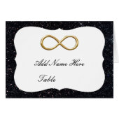 Zwarte Glitter Gold Infinity-tafelkaart (Voorkant Horizontaal)