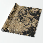 Zwarte Glitter Gold Marble Glam Abstract Minimale Cadeaupapier (Uitgerold)