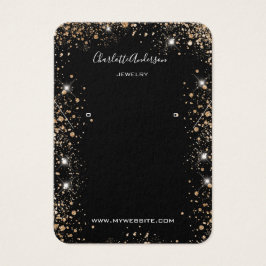 Zwarte glitter Gold-oorenkaart voor foto's Visitekaartje