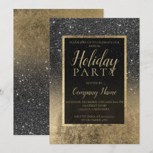 Zwarte glitter gouden business voor zakelijke kers kaart