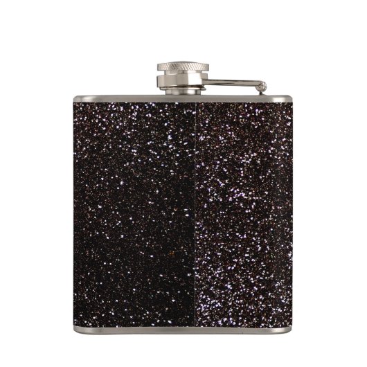 Zwarte glitter heupfles (Achterkant)