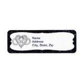 Zwarte Glitter Infinity Heart Adresetiketten Etiket (Voorkant)