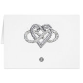 Zwarte Glitter Infinity Heart Table Place Card (Achterkant Horizontaal)