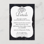 Zwarte Glitter Infinity Heart Weddenschap - Gegeve Informatiekaartje (Voorkant)