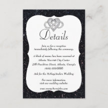 Zwarte Glitter Infinity Heart Weddenschap - Gegeve