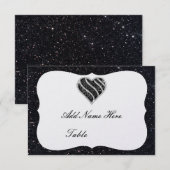 Zwarte Glitter-kaart voor zwarte hartslag Kaart (Voorkant / Achterkant)