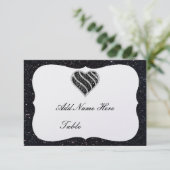 Zwarte Glitter-kaart voor zwarte hartslag Kaart (Staand voorkant)