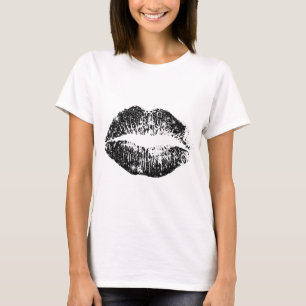 Zwarte Glitter Lippen T-shirt