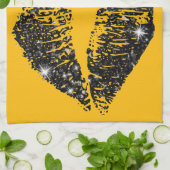 Zwarte Glitter Lips #2 Theedoek (Gevouwen)