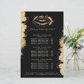 Zwarte Glitter Lips Makeup artistieke prijslijst (Staand voorkant)
