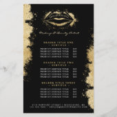 Zwarte Glitter Lips Makeup artistieke prijslijst (Voorkant)