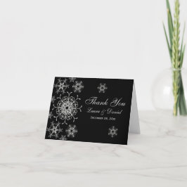 Zwarte, Glitter LOOK Sneeuwvlokken Dank U Kaart