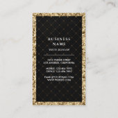 Zwarte Glitter Mocha Latte Coffee Shop Visitekaartje (Achterkant)