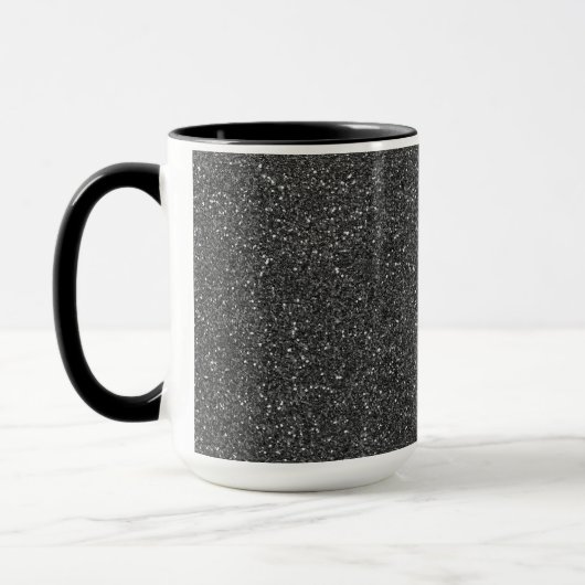 Zwarte glitter mok (Links)