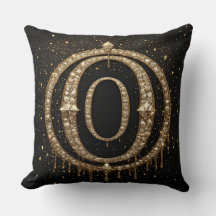 Zwarte Glitter Monogram Letter O Voor Online Winke