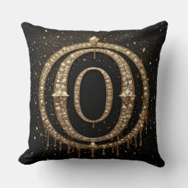 Zwarte Glitter Monogram Letter O Voor Online Winke Kussen