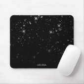 Zwarte glitter muismat (Met muis)