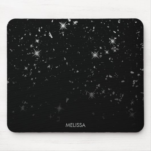 Zwarte glitter muismat (Voorkant)