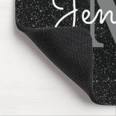 Zwarte glitter muismat (Hoek)