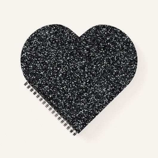 Zwarte Glitter Notitieboek (Voorkant)