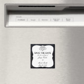 Zwarte Glitter Oneindigheid Hart Save The Date Mag Magneet (Insitu (Vaatwasser))