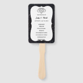 Zwarte Glitter Oneindigheid Hart Trouwprogramma Wa Handwaaier (Voorkant)