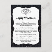 Zwarte Glitter Oneindigheid Hart Veiligheidsmaatre Informatiekaartje (Voorkant)