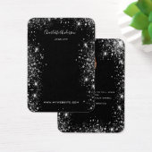 Zwarte glitter oorringen sierjuwelen fotokaart visitekaartje (Bureau)