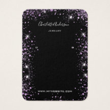Zwarte glitter paarse oorenkaart