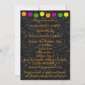 Zwarte Glitter & Pompoenlantaarn Kaart (Achterkant)