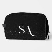 Zwarte Glitter Print Cut Naaien Canvas tas met Ini (Voorkant)