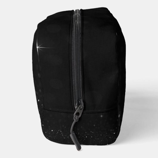 Zwarte Glitter Print Cut Naaien Canvas tas met Ini (Rechts)